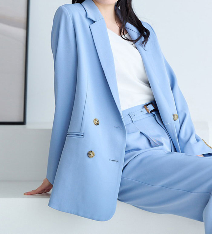 乐天商城 - ＼まとめ買いクーポン配布中／ジャケット 【カセット服】ダブルボタンロングジャケット(M〜3L) レディース ラナン RANAN 夏 夏服 アウター 羽織 コート 羽織り