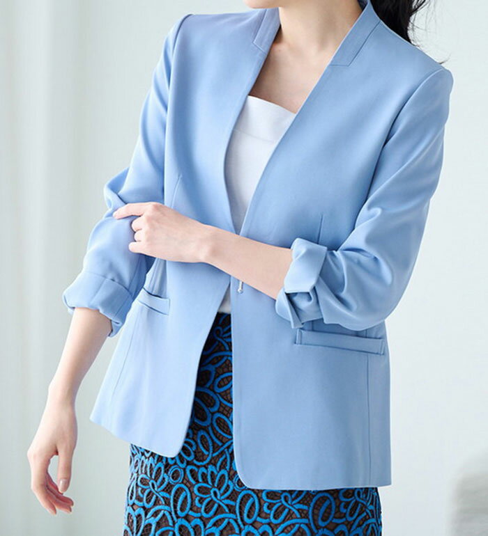 樂天商城 - ＼まとめ買いクーポン配布中／ジャケット 【カセット服】ベーシックカラーレスジャケット(M〜3L) レディース ラナン RANAN 夏 夏服 アウター 羽織 コート 羽織り