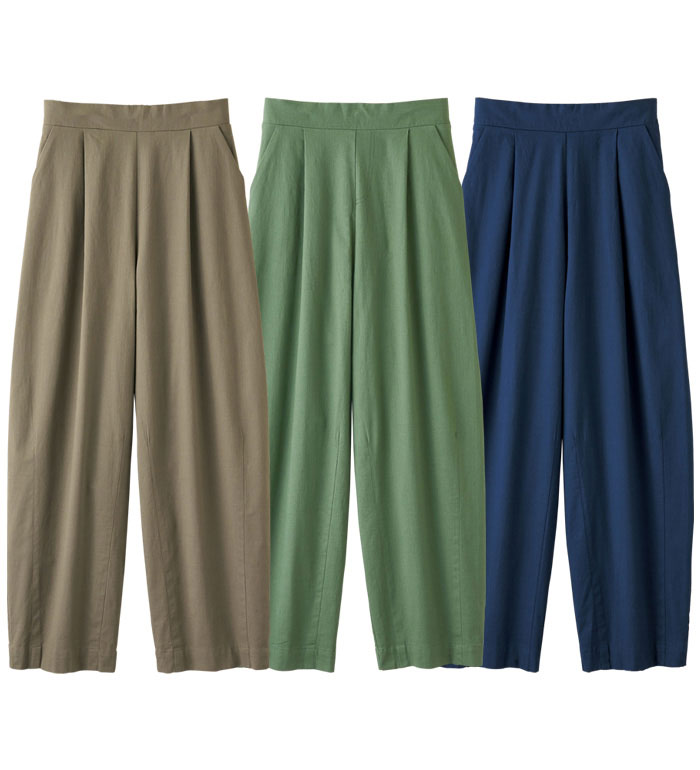 ＼まとめ買いクーポン配布中／ルフラン フルレングスパンツ 【3本組】裾すっきりゆったりワイドパンツ(M〜LL) レディースファッション 大人 ミセス ロングパンツ ロング丈 ボトムス パンツ 50代 60代