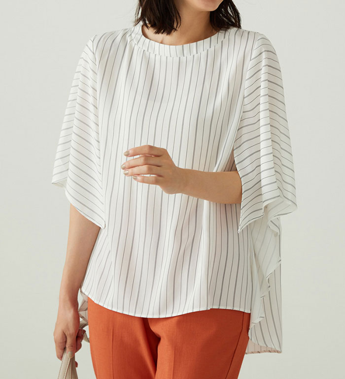 ＼まとめ買い最大20％OFFクーポン／ブラウス レディース UV対策！涼やかケープ風ブラウス2025夏 ベルーナ belluna M-5L