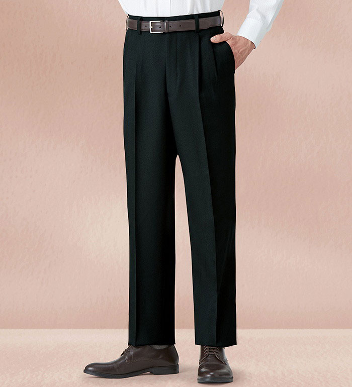 ＼Bulk purchase coupon available!／ Hemmed stretch slacks with lining (waist 76cm inseam 73cm to waist 115cm inseam 76cm) Belluna 50s 60s Men's Fashion Autumn/Winter Pants Trousers Business