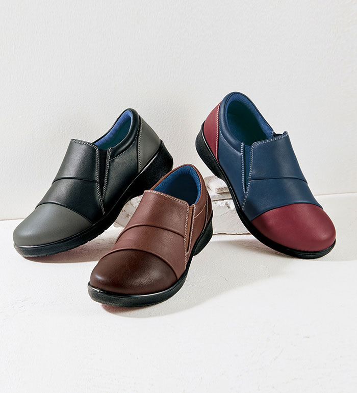 ＼Bulk purchase coupon available!／ Slip-on shoes for women, comfortable 5E width, stylish color scheme, Belluna, 2025 Autumn/Winter collection, sizes 22.5cm-25.0cm