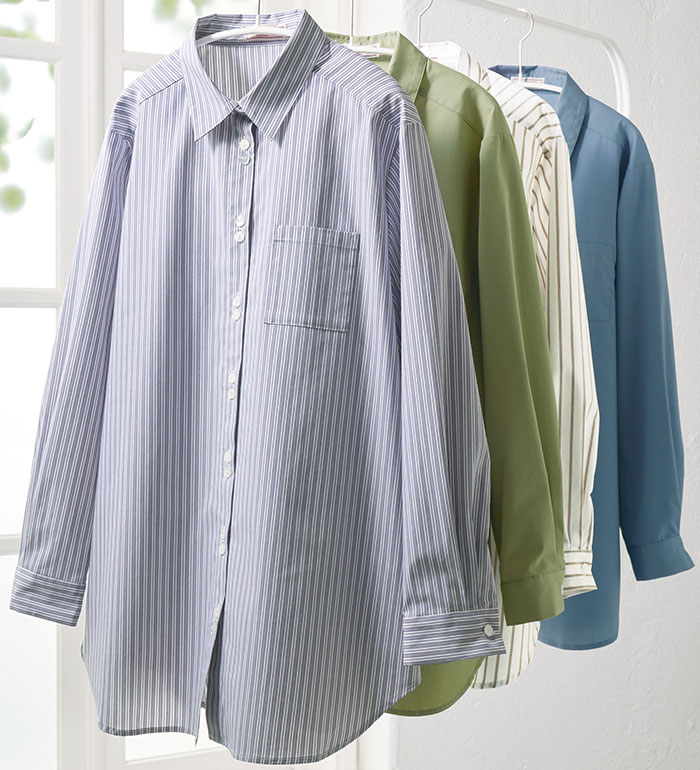 ＼Bulk purchase coupon available!／ Women's wrinkle-resistant shirts that don't require ironing. Belluna 2025 Autumn/Winter collection. Sizes M-5L. Highly rated.