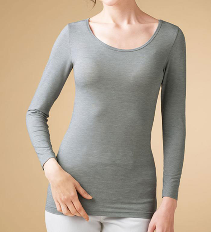 インナーシャツ M L LL 3L 4L 5L ベリーヒート　クルーネック9分袖(M〜5L) ベルーナ belluna 40代 50代 60代 ミセス 大人 レディース ラヴィエンヌ 秋冬 インナー シャツ 下着 肌着 inner