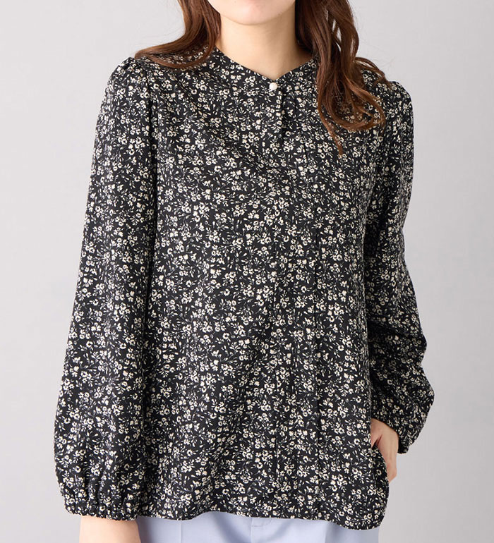 ＼Bulk purchase coupon available!／ Blouse ML LL 3L Warm brushed-back front tuck blouse (M-3L) Belluna 40s 50s 60s Mrs. Adult Fashion Ladies Alotta Autumn/Winter Clothing Tops
