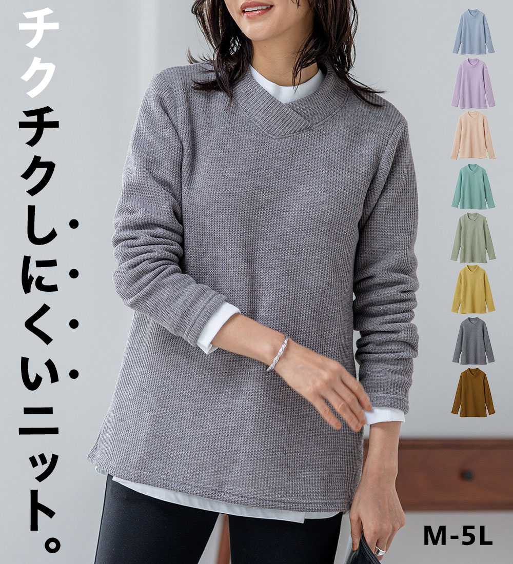 ＼早割クーポン配布中！／あったか 裏起毛 レディース 暖かい カットソー プルオーバー 【静電気防止】ニットが苦手な方にも優しいプルオーバー ベルーナ belluna 2025秋冬 M〜5Lのサムネイル