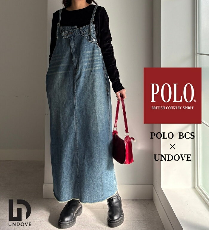 ワンピース レディース 【POLO　BCS】綿100％デニムジャンパースカート 2026春 ベルーナ belluna S-LL 26new アンド…