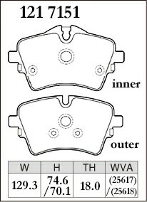 ディクセル カントリーマン U25 ??? ブレーキパッド Mタイプ フロント 左右セット 1217151 DIXCEL ブレーキパット