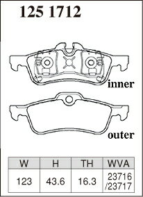 ディクセル R50/R52/R53 RA16/RE16/RF16/RH16 ブレーキパッド Mタイプ リア 左右セット 1251712 DIXCEL ブレーキパット