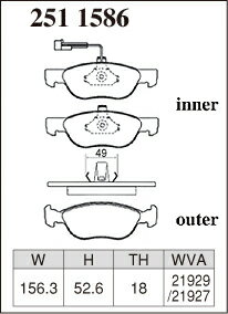 ディクセル バルケッタ 183A1/183A6 ブレーキパッド Zタイプ フロント 左右セット 2511586 DIXCEL ブレーキパット