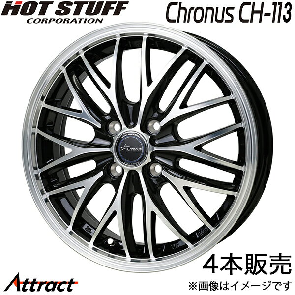 クロノス CH-113 オッティ 90系 アルミホイール 4本(14×4.5J 4-100 +45 ブラック)...