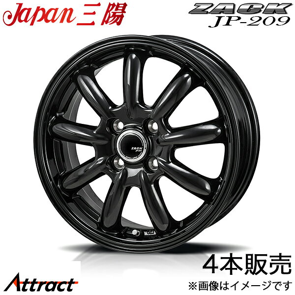 ザック JP-209 パッソセッテ M502E アルミホイール 4本(14×5.5J 4-100 +40 グロス...