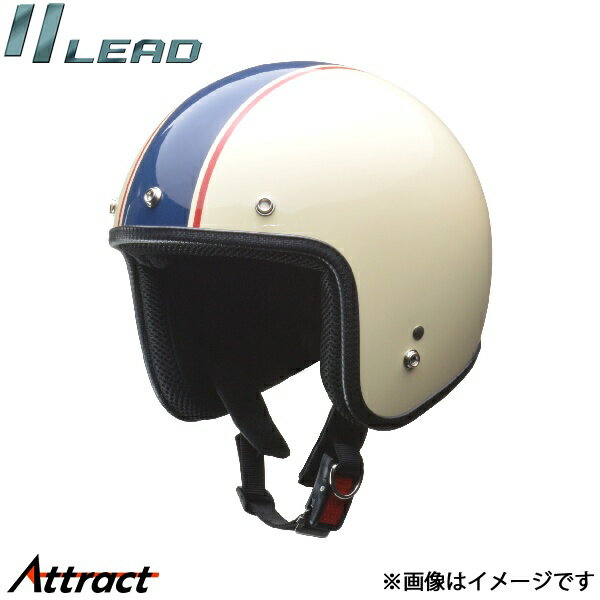 Helmets - リード工業 LEAD GRENVER スモールジェットヘルメット アイボリー×ネイビー フリーサイズ (57〜60cm未満) 全排気量対応 LEAD バイク用品