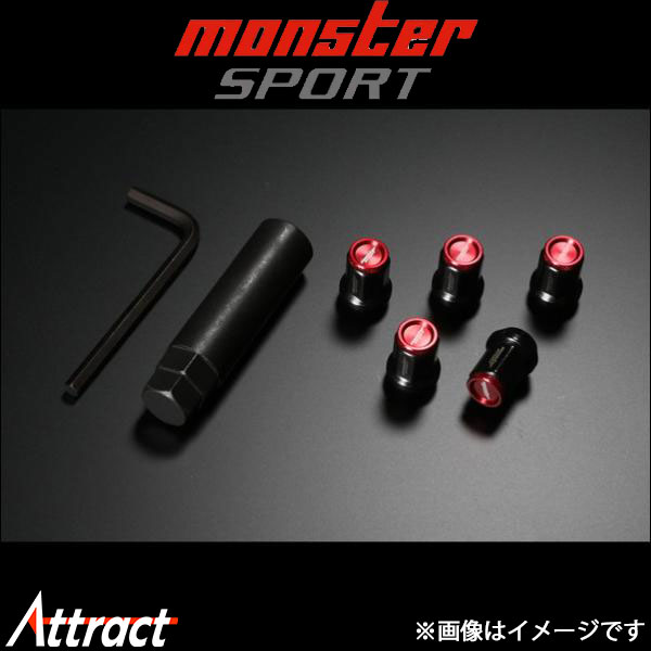 モンスタースポーツ 汎用ヘプタゴンホイールナット Type-2 レッド(M12×P1.5)20個[B-20] ZZTN52-20R Monster Sport