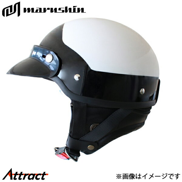 マルシン工業 MP-110 ハーフヘルメット ポリススタイル ホワイト/ブラック フリー(57〜60cm未満) MP1101 MARUSHIN ヘルメット