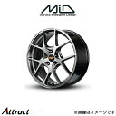 MID RMP 025F アルミホイール 1本 クラウン 180系(17×7J 5-114.3 INSET48 ハイパーメタルコート/ブラッシュドフィニッシュ)(2)