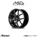 MID RMP 025F アルミホイール 4本 WRX S4tS VAG(18×8J 5-114.3 INSET42 セミグロスガンメタ+リムエッジDC+ロゴマシニング)(2)