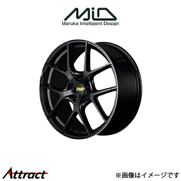 MID RMP 025F アルミホイール 4本 マークX 120系(18×8J 5-114.3 INSET42 セミグロスブラック+リムエッジDC+ロゴマシニング)