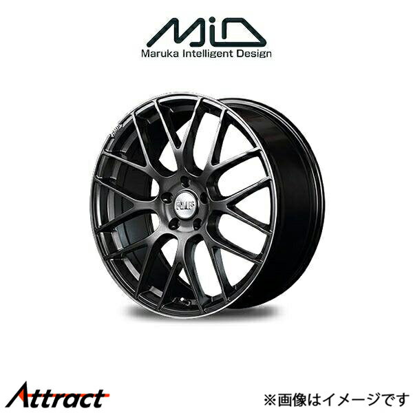 MID RMP 028F アルミホイール 1本 マークX 130系(18×8J 5-114.3 INSET42 セミグロスガンメタ+リムエッジDC+ロゴマシニング)