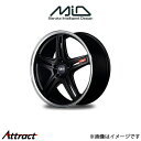 MID RMP 520F アルミホイール 1本 SC 40系(18×8J 5-114.3 INSET42 セミグロスブラック/リムポリッシュ)(2)