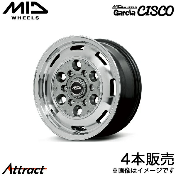 MID ガルシアシスコ ランドクルーザープラド 120系 アルミホイール 4本(17×8J 6-139.7 +20 メタリックグレーポリッシュ)マルカ Garcia CISCO