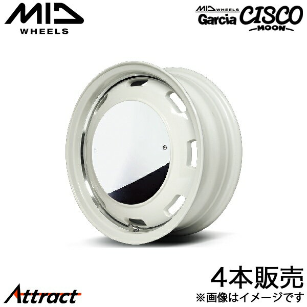 MID ガルシアシスコムーン フレアクロスオーバー MS41/MS31 アルミホイール 4本(15×4.5J 4-100 +45 オールドイングリッシュホワイト+リムヴァーレイポリッシュ)マルカ Garcia CISCO MOON