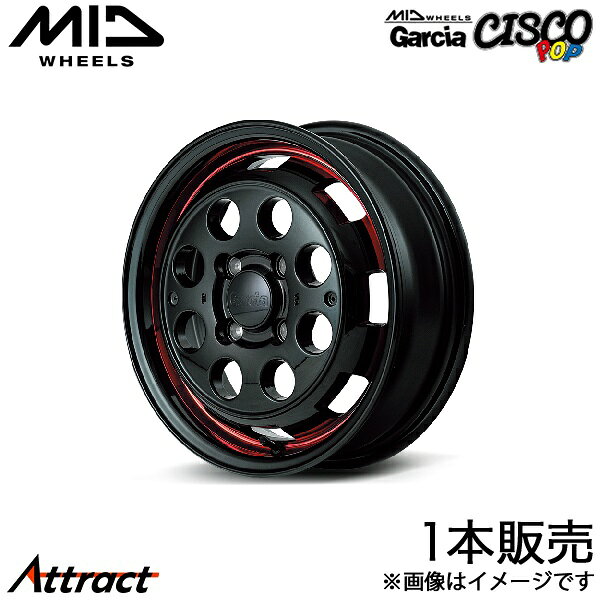 MID ガルシアシスコポップ AZワゴン MJ23 アルミホイール 1本(14×4.5J 4-100 +45 ポップレッド)マルカ Garcia CISCO POP