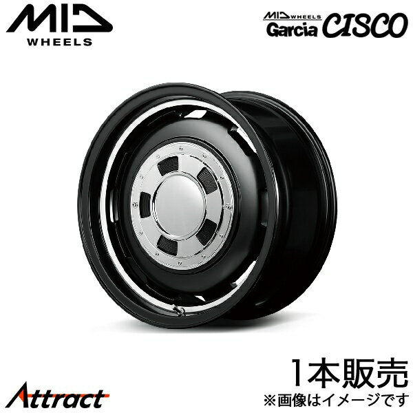 MID ガルシアシスコ フレアワゴンカスタムスタイル MM54S/MM94S アルミホイール 1本(15×4.5J 4-100 +45 セミグロスブラック+リムヴァーレイポリッシュ)マルカ Garcia CISCO