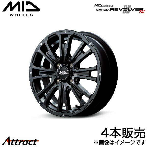 MID ガルシアSSリボルバーKC ソニカ L405S/L415S アルミホイール 4本(14×4.5J 4-100 +45 セミグロスブラック/アンダーカットDC)マルカ GARCIA SS REVOLVER KC