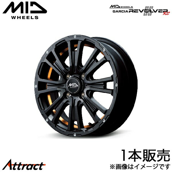 MID ガルシアSSリボルバーKC AZワゴン MJ21/MJ22 アルミホイール 1本(14×4.5J 4-100 +45 セミグロスブラック/アンダーカットオレンジ)マルカ GARCIA SS REVOLVER KC