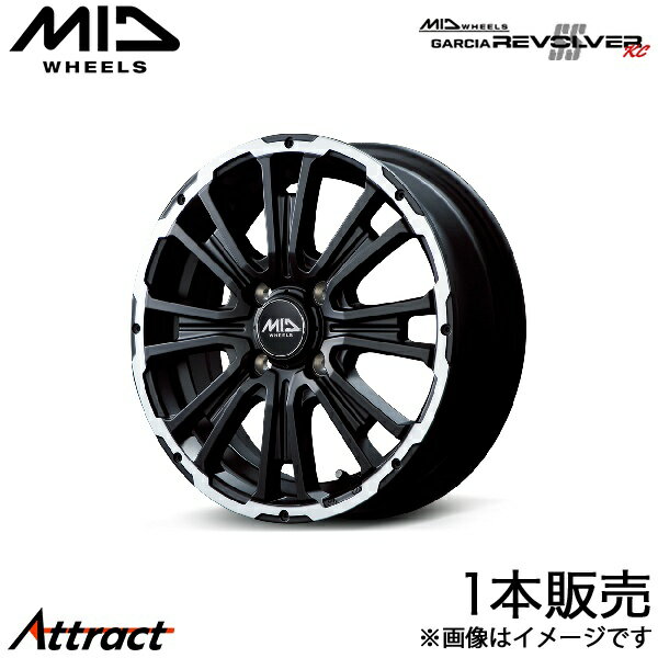 MID ガルシアSSリボルバーKC トッポ H82A アルミホイール 1本(14×4.5J 4-100 +45 セミグロスブラック/リボルバーポリッシュ)マルカ GARCIA SS REVOLVER KC