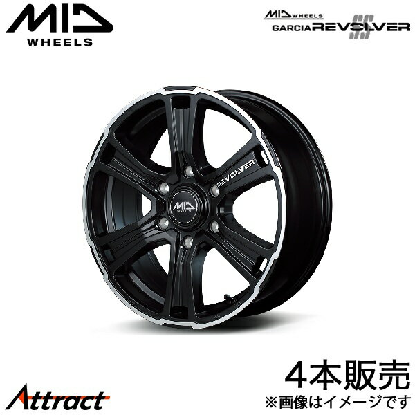 MID ガルシアSSリボルバー ハイエース 200系 アルミホイール 4本(16×6.5J 6-139.7 +38 セミグロスブラック/リボルバーポリッシュ/ロゴマシニング)マルカ GARCIA SS REVOLVER