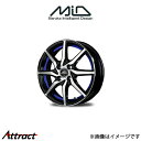 MID シュナイダー RX810 アルミホイール 4本 ピクシスエポック LA300系(12×4B 4-100 INSET43 ブラックポリッシュ/アンダーカットブルー)SCHNEIDER RX810(2)