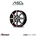 MID シュナイダー RX810 アルミホイール 4本 タント LA650S/LA660S(14×4.5J 4-100 INSET45 ブラックポリッシュ/アンダーカットレッド)SCHNEIDER RX810(2)