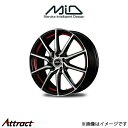 MID シュナイダー RX810 アルミホイール 4本 インプレッサ GPE(17×7J 5-100 INSET50 ブラックポリッシュ/アンダーカットレッド)SCHNEIDER RX810(2)