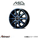 MID シュナイダー RX10-K アルミホイール 4本 プレオ RA1/RA2(14×4.5J 4-100 INSET45 ブラックポリッシュ/クリスタルブルークリア)SCHNEIDER RX10-K(2)