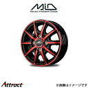 MID シュナイダー RX10-K アルミホイール 4本 ムーブ L150/L160(12×3.5B 4-100 INSET42 ブラックポリッシュ/クリスタルレッドクリア)SCHNEIDER RX10-K(2)