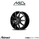MID シュナイダー DR02 アルミホイール 1本 ロッキー 200系(16×6J 4-100 INSET42 ブラックポリッシュ+ブラッククリア)SCHNEIDER DR 02(2)