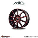 MID ユーロスピード S810 アルミホイール 1本 インプレッサ GT/GK系(17×7J 5-100 INSET50 ブラックポリッシュ+レッドクリア)EUROSPEED S810(2)