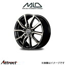 MID ユーロスピード DC52 アルミホイール 4本 レガシーB4 BN系(18×7J 5-114.3 INSET48 ブラックポリッシュ+アーミーブラッククリア)EUROSPEED DC52(2)