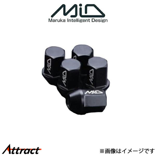 樂天商城 - MID ジュラルミンナット L35 ブラック M12x1.5 19HEX ナット(4個) 60度テーパー座ナット ホイールナット
