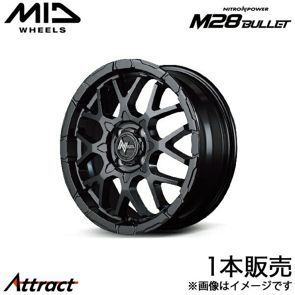 MID ナイトロパワーM28バレット イグニス FF21S アルミホイール 1本(16×6J 4-100 +40 セミグロスブラック)マルカ NITRO POWER M28 BULLET