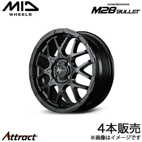 MID ナイトロパワーM28バレット イグニス FF21S アルミホイール 4本(16×6J 4-100 +40 セミグロスブラック)マルカ NITRO POWER M28 BULLET