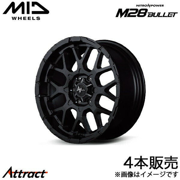 MID ナイトロパワーM28バレット ランドクルーザープラド 120系 アルミホイール 4本(17×8J 6-139.7 +20 セミグロスブラック/マシニング)マルカ NITRO POWER M28 BULLET