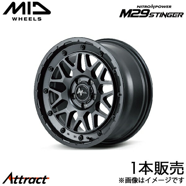MID ナイトロパワーM29スティンガー ヴォルツ 130系 アルミホイール 1本(16×6J 5-100 +40 バレルブラック)マルカ NITRO POWER M29 STINGER