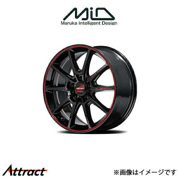 MID RMPレーシング R25PLUS アルミホイール 1本 ジムニー 64系(16×5.5J 5-139.7 INSET-25 ブラック/リムレッドライン)RMP RACING R25PLUS