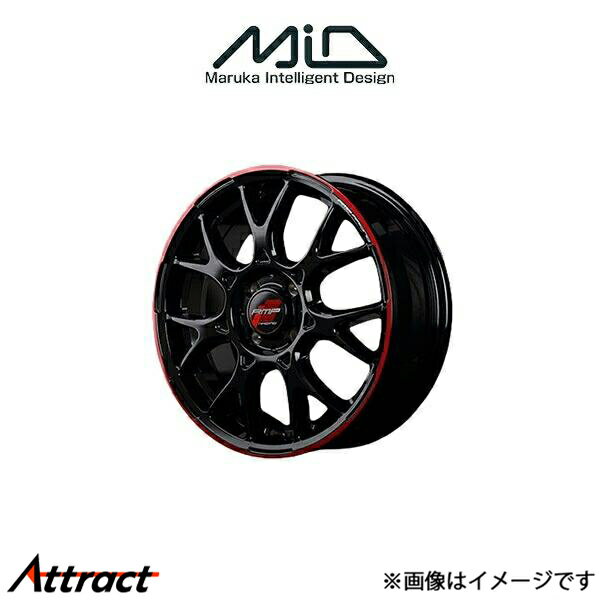 MID RMPレーシング R27 アルミホイール 1本 AZワゴン MJ23S(15×5J 4-100 INSET45 ブラック/リムレッドライン)RMP RACING R27