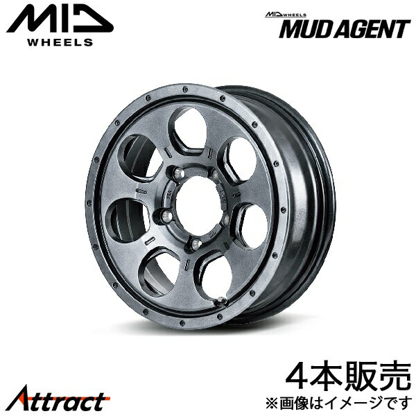 MID マッドエージェント ジムニー JB23W アルミホイール 4本(16×5.5J 5-139.7 +22 メタリックグレー)マルカ MUD AGENT