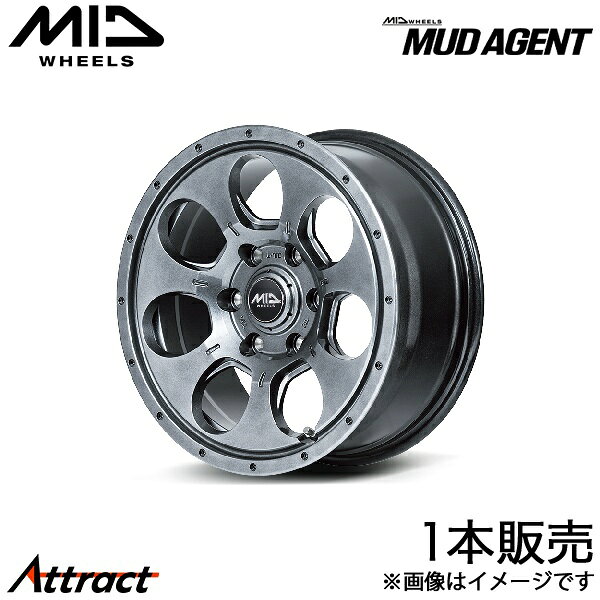 MID マッドエージェント ボンゴブローニイバン 200系 アルミホイール 1本(15×6J 6-139.7 +33 メタリックグレー)マルカ MUD AGENT