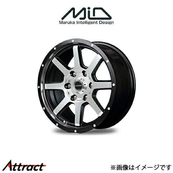 MID ロードマックス WF8 アルミホイール 1本 ミライース 300/310系(14×4.5J 4-100 INSET43 リム&ディスクポリッシュ+フランジピアスドリルド)ROADMAX WF8